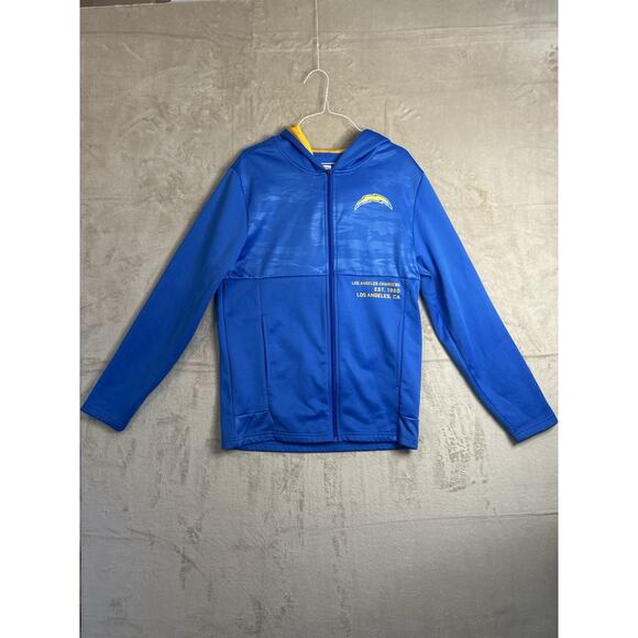 NFL Team Apparel Mens Medium Full Zip Hooded Sweatshirt Los Angeles Chargers‎ - Picture 1 of 6